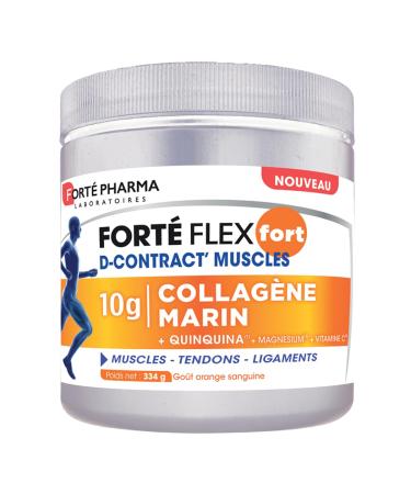 Forté Pharma - Forté Flex Fort D-Contract' Muscles - Hydrolyzed Marine Collagen Type 1 10 g - Muscles, Tendons, Ligaments - Quinquina, Magnesium, Vitamin C - 3 spoons/day, 20 days