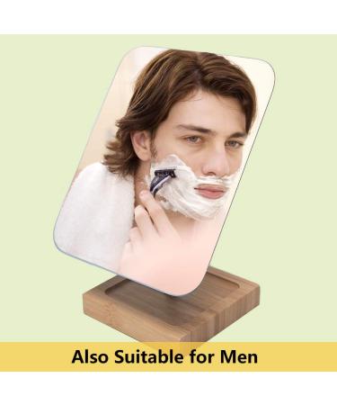YEAKE Flexible Gooseneck Bamboo Vanity Makeup Mirror360Rotation 8 Large Frameless Vanity Mirror Folding Portable Table Desk Mirror with Stand Bathroom Shaving Make Up Mirrors Rectangle Large (Pack of 1) Bamboo Flexible  - Buy Online on GoSupps.com