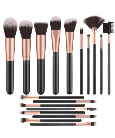 SINZUX Makeup Brushes Set 18 Makeup Brushes Set Soft Synthetic Contour Blush Eyeshadow Concealer Foundation Makeup Brush Set with Sponge and Blender Beauty