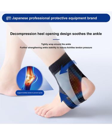 Adjustable Elastic Ankle Brace for Men & Women - Breathable Compression Sleeve for Foot Support - Easy to Wear - Black - Buy Online on GoSupps.com