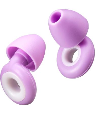 Ear Plugs for Sleeping Noise Cancelling Reusable Silicone earplugs Noise Reduction earplugs 25dB-30dB Suitable for Work Study and Travel 6 Ear Tips in S/M/L (Purple)