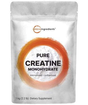 Creatine Monohydrate Powder 1 kg (2.2 Lbs), 5000mg Per Serv, Micronized Creatine Powder, Unflavored, Pure, No Filler, Keto & Vegan Friendly, Easy Dissolve Pre Workout Creatine for Women and Men - Buy Online on GoSupps.com