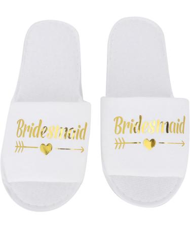 Verdant Touch Print Slippers 5 Pair Letters Print Disposable Slippers for Hotel Wedding Party Shooting PropsBridesmaid - Buy Online on GoSupps.com