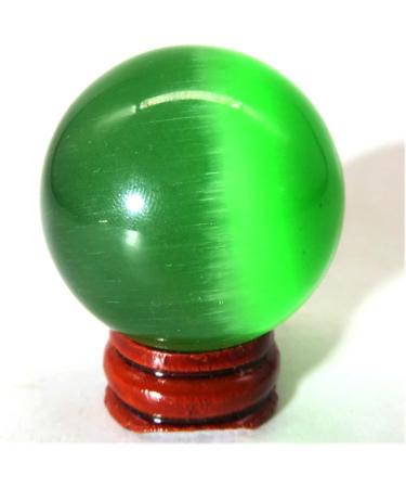 Ornament Natural Green Cat Eye Crystal Sphere Stone Ball 30-40mm 1pc Stone Collection - Buy Online on GoSupps.com