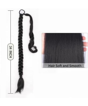 Hair Chignon 26/34 Inch Long Braided Ponytail Lengthening Synthetic Ponytail Headband Harness Wig Piece Bun for Women's Daily Use Messy Bun Hair Piece (Color : Brown Highlights Size : 34inches) - Buy Online on GoSupps.com