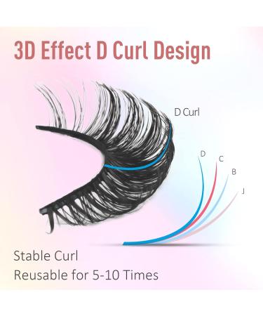 EMEDA 20 Pairs 3D Fluffy Russian D Curl Strip Lashes Multipack - 100% Handmade Faux Mink Lashes 15mm-18mm - Extensions-Like Look - Buy Online on GoSupps.com