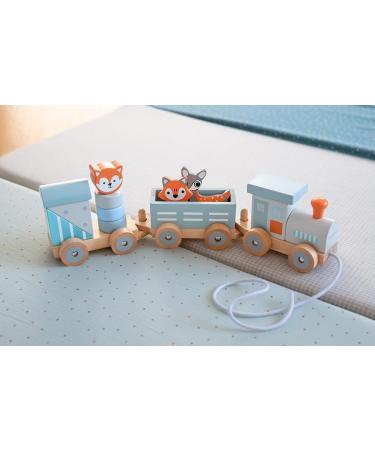 Kindsgut Holz-Reisenbahn - Sustainable Wooden Train Set with Zoo Animals | High-Quality Eco-Friendly Toy in Dark Gray - Buy Online on GoSupps.com