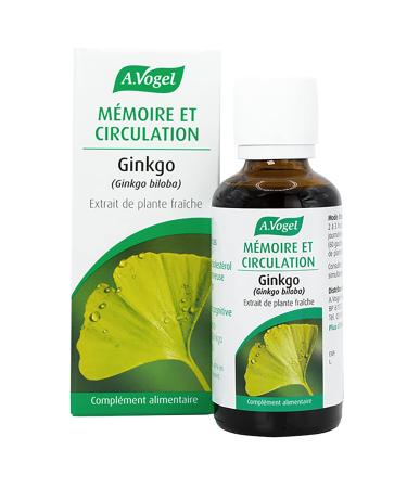 A.VOGEL - Food supplement Memory and circulation - Promotes memory cerebral circulation and increases cognitive capacity - 100% Organic fresh Ginkgo extract - Brain and memory - 50 ml