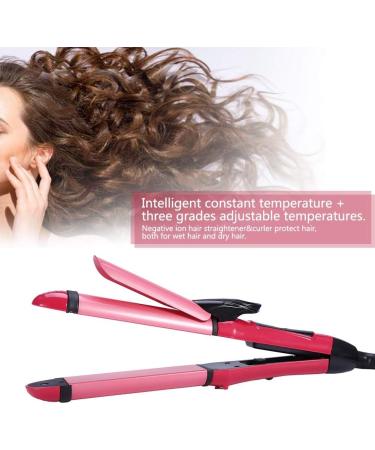Buy 2-in-1 Ceramic Hair Straightener & Curler - Fast Heating Hair Styling Tools for All Hair Types (Red) - International Shipping Available - Buy Online on GoSupps.com