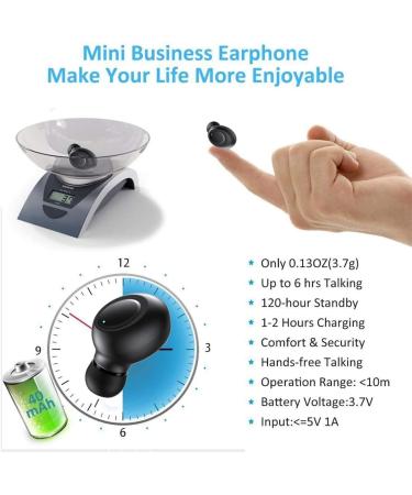 LEZII Single Bluetooth Earbud Mini Wireless Headset with Mic and Magnetic USB Charging - Waterproof Sport Earpiece for Samsung iPhone - Ideal for Car, Business Use - Buy Online on GoSupps.com