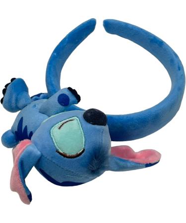 Stitch Minnie Mouse Disney Inspired Alice Headband With Plush Character Mascot Sleeping Hugging Woman Girls Head Band Light Blue 20cm - Buy Online on GoSupps.com
