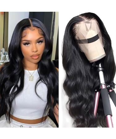 YUONSEE 13x4 Lace Front Wigs Human Hair Pre Plucked HD Transparent Lace Frontal Wigs with Baby Hair 150% Density Brazilian Body Wave Lace Front Human Hair Wigs for Black Women (22inch,Natural Black) 22 Inch 13x4 Body Wave …