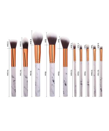 Premium JUN_L 10 Pieces Marble Makeup Brush Set | Synthetic Kabuki Foundation Blush & Eye Shadow Brushes | International Shipping Available - Buy Online on GoSupps.com