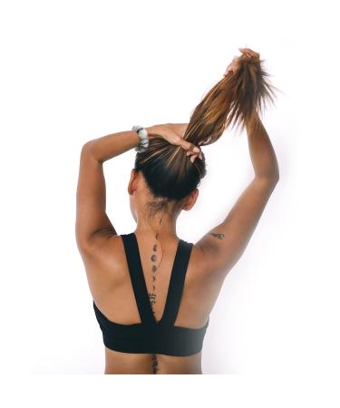 Kinbom Plush Faux Rabbit Fur Hair Ties | Fluffy Elastic Ponytail Holders for Girls & Women - Black & White - Buy Online on GoSupps.com