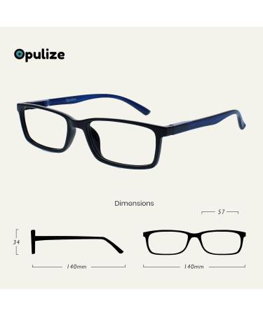 Opulize Blue Light Filter Glasses - Narrow Frame Spring Hinges Improve Sleep - B9 +2.00 Diopters - Stylish Black/Brown/Blue for Men - Perfect for Gaming & Computer Use - Buy Online on GoSupps.com