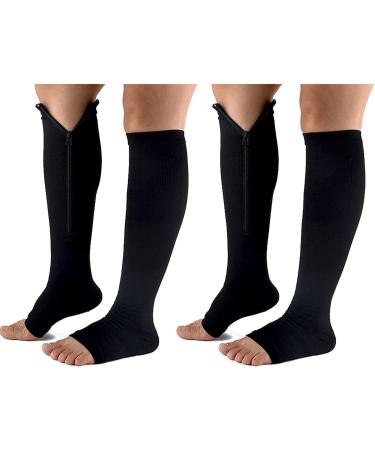 Sxhmsal Medical compression stockings with zipper for burning fat narrow narrow for blood circulation and relief rehabilitation aids for patients black2.2xl