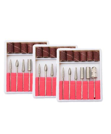 Sanding Bands Nail Drill Bits Set Electric Nail Grinding Bits Set Manicure and Pedicure Tools for Nail Art DIY Home or Salon Use (3 Set)