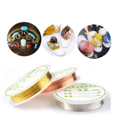 Healeved 3pcs Copper Wire Bead Stringing Wire Metal Material Metal Beading Wire Hand Decor Diy Jewelry Beading Wire for Jewelry Metal Bracelet Wire Flexible Beading Wire General Crafts Nail Goldenx3pcs mediumx3pcs - Buy Online on GoSupps.com