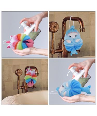 Lurrose Baby Registry Loofah Sponge Set for Kids - Cartoon Bath Sponges for Children Shower and Exfoliating, Baby Girl Newborn Essentials - 2 Pcs - Buy Online on GoSupps.com