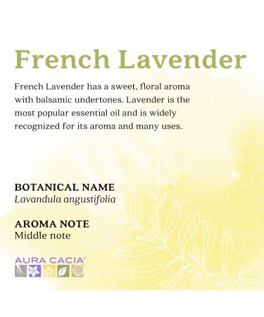 Aura Cacia 100% Pure French Lavender Essential Oil - Organic, GCMS Tested, 7.4 ml - Buy Online on GoSupps.com