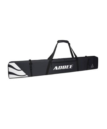 ADBEE Ski Bag  Padded Ski Bag with Durable Handle  Waterproof Fully Padded Ski Strap Carrier  Reliable 600D Oxford Fabric  Heavy-Duty Zippers and Buckles Black 170cm