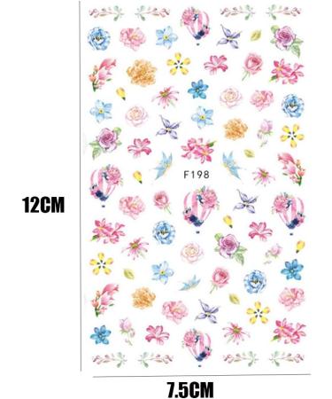 DIY For Manicure Summer Sliders Cherry Blossoms 3D Water Transfer Nail Art Sticker Pink(F129) - Buy Online on GoSupps.com