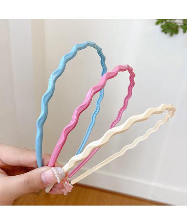 amangul Candygirl HeadBands for Girl Wavy HeadBand for Kid Thin Headband Slip Candy Color Headband Plastic Hair Hoop(Yellow) - Buy Online on GoSupps.com