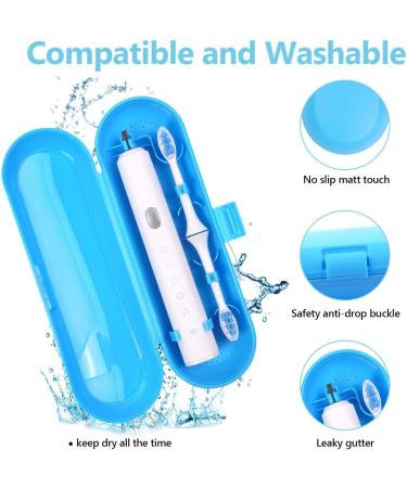 Travel Protective Cover for Electric Toothbrush & Replacement Heads | Uraqt Reis-Etui Bag Compatible with Oral B & Philips - 3 Smooth Blue Pieces - Buy Online on GoSupps.com