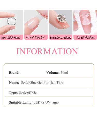 Strong Nail Glue Gel - Soft Nail Gel with Hard Resistant Gel - 30ml Sculpting and Bonding Adhesive - Reinforced Residue-Free Adhesion for Home Manicures - Buy Online on GoSupps.com