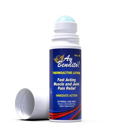 Ay Bendito! Thermoactive Lotion for Faster Pain Relief on Joints and Muscle Function - 3.18 oz Roll-on