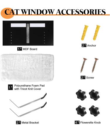 Kphico Cat Window Perch Hammock Seat for Large Indoor Cats - Space Saving Bed for All-Around Sunbath | A-White-Cat Window Shelf - Buy Online on GoSupps.com
