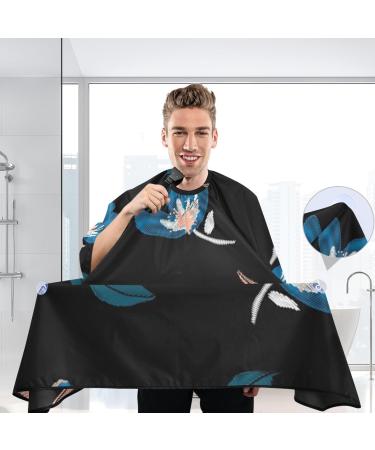 Buy Waterproof Barber Cape - Blue Flower & Cheetah Haircut Bib for Men & Unisex | Premium Hair Cutting Cape - Buy Online on GoSupps.com