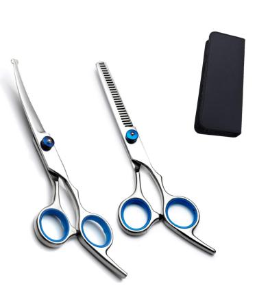 Everesta fur scissors for dogs 17.8 cm fur scissors for cats with a round security tip stainless steel for dogs and cats 2 pieces of 2 sets - Buy Online on GoSupps.com