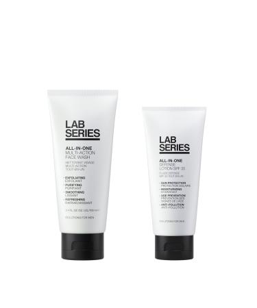 Lab Series Men's Daily Skincare Set - All-In-One Duo Face Wash 3.4 Fl Oz & Face Moisturizer with SPF 35 3.4 Fl Oz - Skin Care for Men