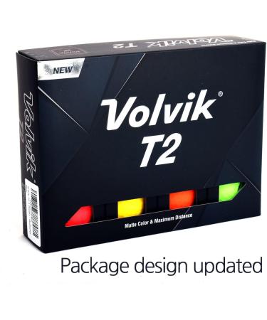 Volvik T2 2-Piece Long Distance Matte Golf Balls - 1 Dozen Multicolor - Buy Online on GoSupps.com