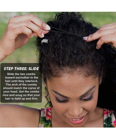 Ispchen Vintage Bananas Hair Clip Set | 2-Piece Stretch Hairpins for Thick Wavy Hair | Stylish Accessories for Women & Girls - Black - Buy Online on GoSupps.com