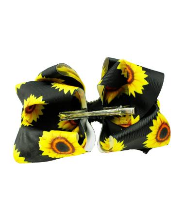 Sunflower Big Bow Clips for Girls - Jumbo Hair Bow Pin BBG56 (Black) - Buy Online on GoSupps.com