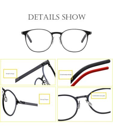 Buy Blue Light Blocking Glasses for Men & Women | Anti Eyestrain Round Eyewear for Gaming & Reading - Black D2 - Buy Online on GoSupps.com
