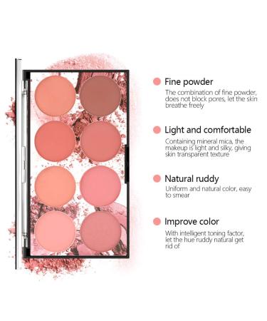 Blush and Highlighter Palette - 8 Pigmented Shades for Easy Contouring and Long-lasting Glow - Buy Online on GoSupps.com
