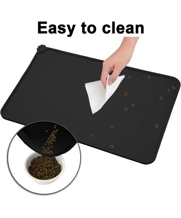 Moacc Slipproof Waterproof Feed Mats for Dogs & Cats - Silicone Food Base Pad 54x38cm Black - Buy Online on GoSupps.com
