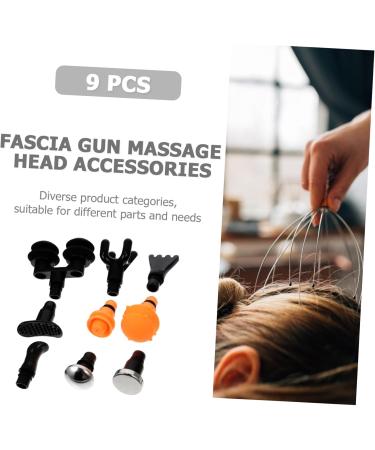 Beavorty 5 Sets of 9-Piece Massage Head & Interchangeable Fascia Accessories for Body Massage Devices - Black - Buy Online on GoSupps.com