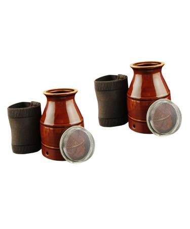 Beavorty 2 STK cupping Moxibusion Glass Moxibustion Canister MoSiBus tank Moxibusion-Tool MOXIBUSTION POT MOXA Massage pot Moxibustion soft I can massage device ceramic