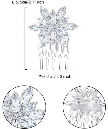 EVER FAITH Snowflake Hair Comb Sparkly Rhinestone Crystal Christmas Hairpiece Snowflake Hiar Accessories for Women Girls 1 Pair Clear - Buy Online on GoSupps.com