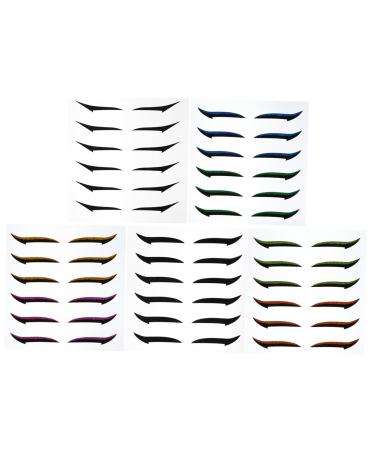 Angoily 72 Pairs Glitter Eyeliner Invisible Eyeliner Sticker Eye Makeup Tools Eyeliner Sticker with Eyelashes Eyeliner Stickers for Eyes Eyeliner Transfer Instant Self- Miss Flash Applique