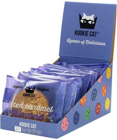 Kookie Cat Salzkaramell Mandel - vegan cookies packed individually gluten -free soybreis organic almond & oats - 12 x 50g multipack caramel almond
