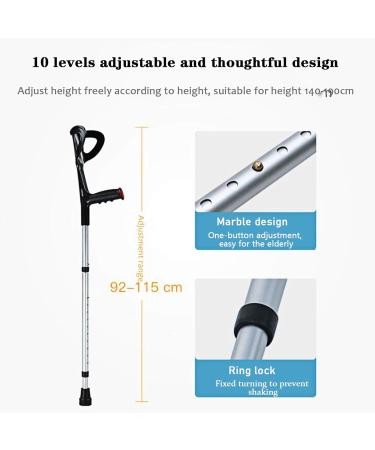 LINYUES Forearm Crutches Comfort Handle 10 Gears Adjustable Lightweight Handle to Ground Height 92 Cm-115 cm Folding Stretch Adult Crutch 1pcs (Size : 2pcs) (1pcs) - Buy Online on GoSupps.com