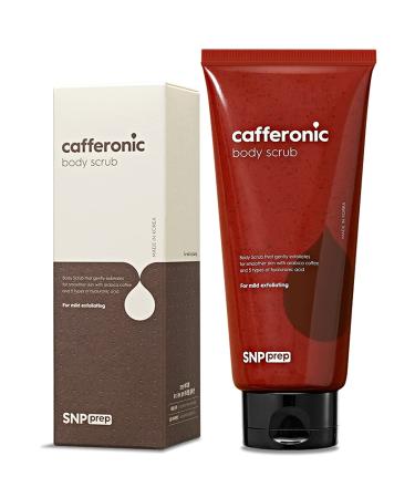 SNP Cafferonic Body Scrub with Coffee and Walnut Shell - Exfoliating and Moisturizing Scrub for Men and Women - Detoxification & Hydration - Korean Cruelty-Free Skin Care 180mL