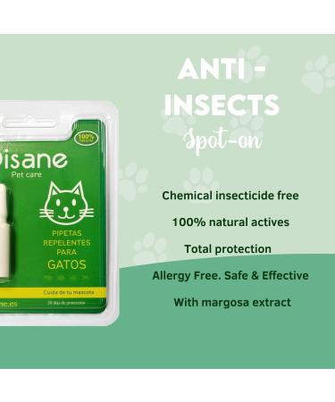 Disane Natural Anti-Parasite Pipettes for Cats | 2 Units for 2 Months | Safe Flea Tick & Mosquito Protection | Non-Toxic Formula - Buy Online on GoSupps.com