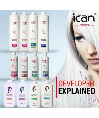 ICAN LONDON PROFESSIONAL CREAM PEROXIDE 20 VOLUME 6% 1000 ML (1 LITRE)  - Buy Online on GoSupps.com