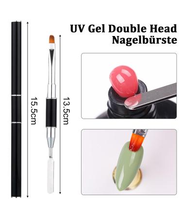 100-Piece Dual Nail Forms Set | Nail Extension Gel Forms & Double-Ended Brush for UV Acrylic Nail Tools - Buy Online on GoSupps.com